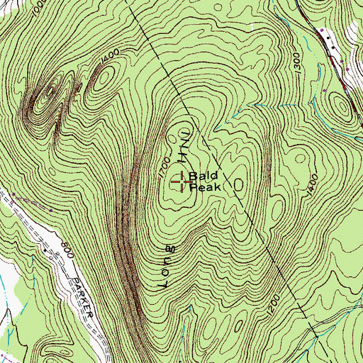 Topographic Map of Bald Peak, VT