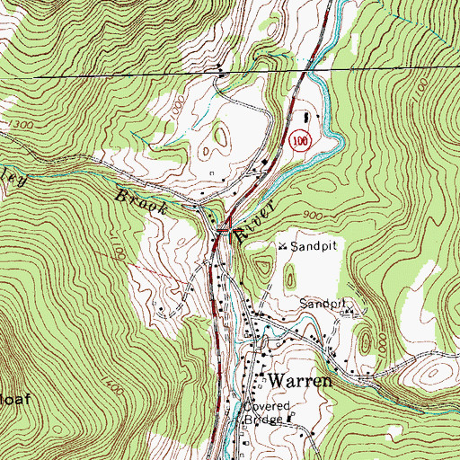 Topographic Map of Bradley Brook, VT