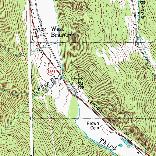 Topographic Map of Cahee Brook, VT