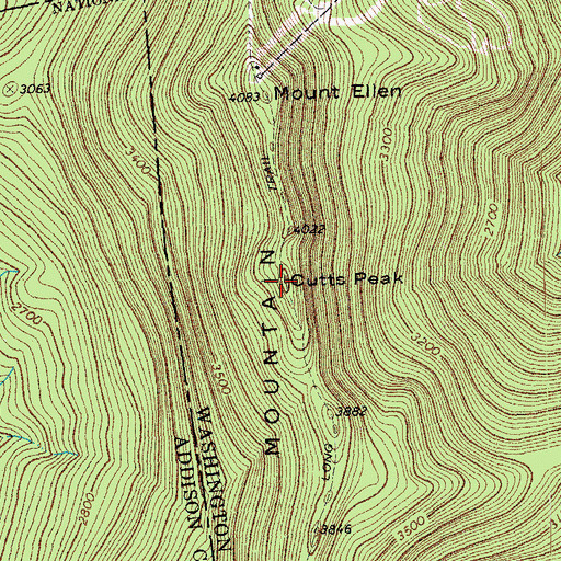 Topographic Map of Cutts Peak, VT
