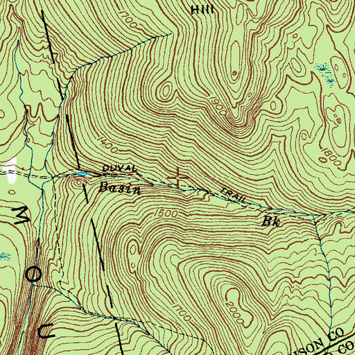 Topographic Map of Duval Trail, VT