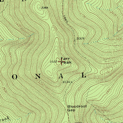 Topographic Map of Farr Peak, VT