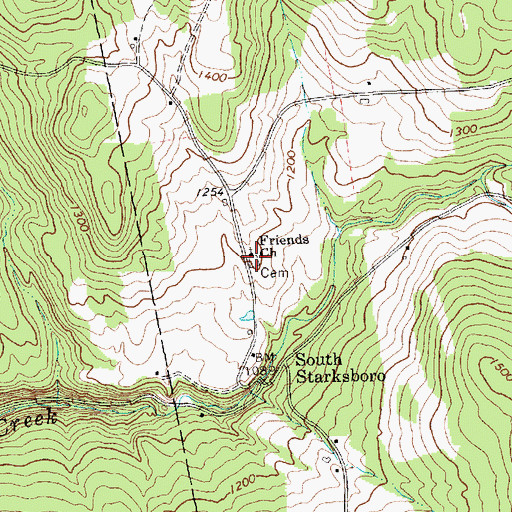 Topographic Map of Friends Church, VT