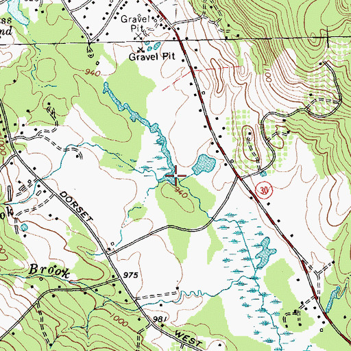 Topographic Map of Gilbert Brook, VT