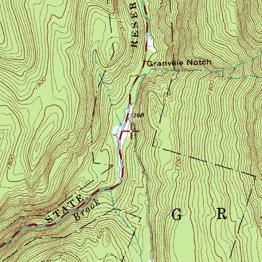 Topographic Map of Granville State Reservation, VT