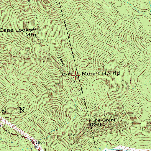 Topographic Map of Mount Horrid, VT