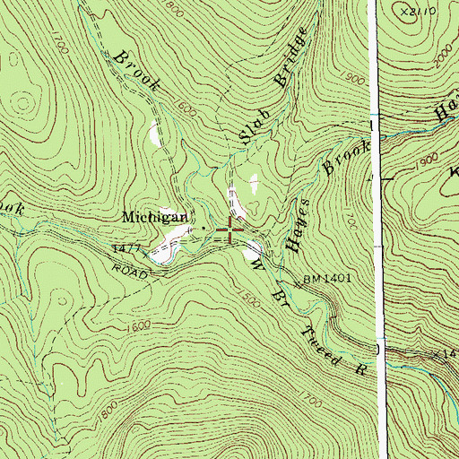 Topographic Map of Michigan Brook, VT