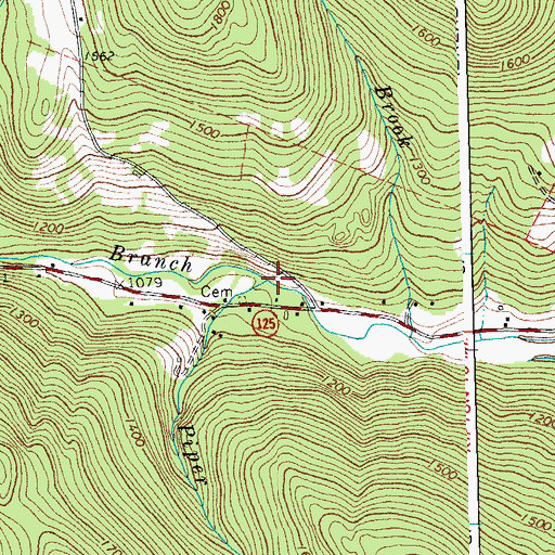 Topographic Map of Piper Brook, VT