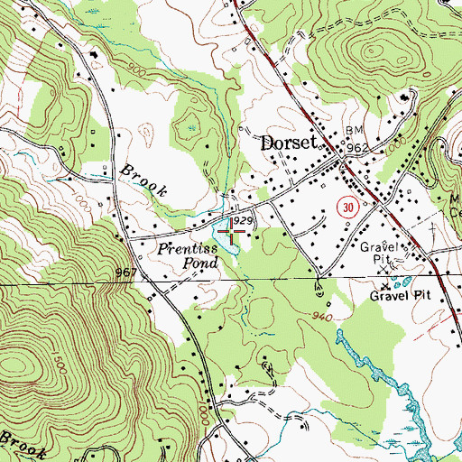 Topographic Map of Prentiss Pond, VT
