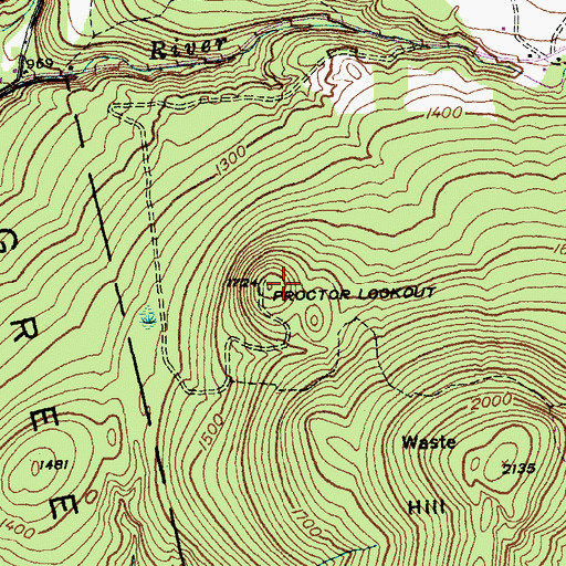 Topographic Map of Proctor Lookout, VT