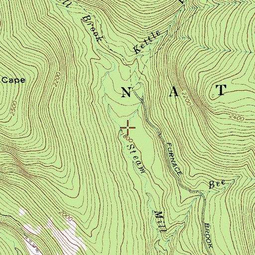 Topographic Map of Puss and Kill Brook, VT