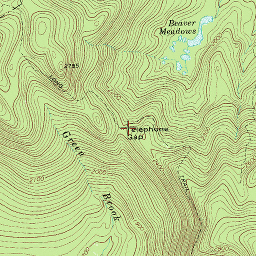 Topographic Map of Telephone Gap, VT