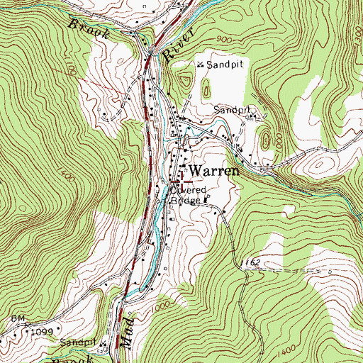 Topographic Map of Warren, VT