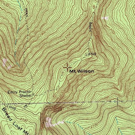 Topographic Map of Mount Wilson, VT