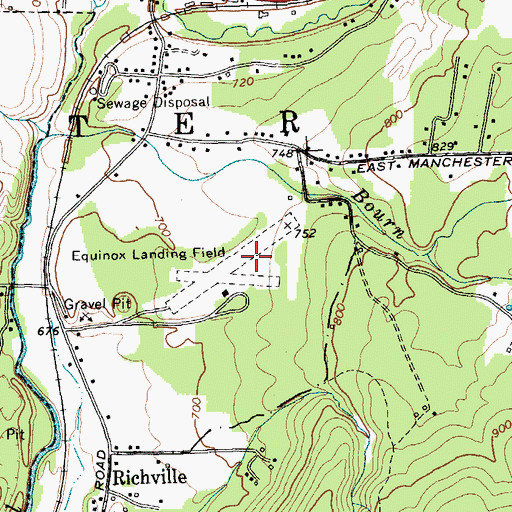 Topographic Map of Equinox Landing Field (historical), VT