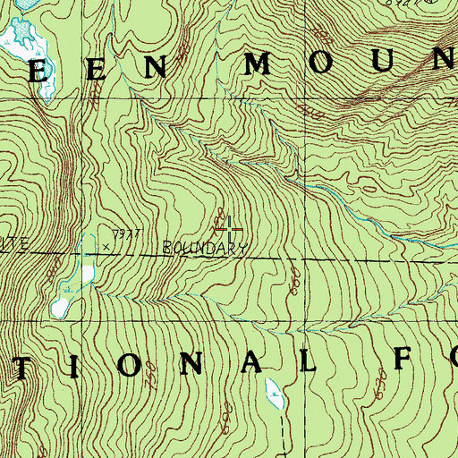 Topographic Map of Peru Peak Wilderness, VT