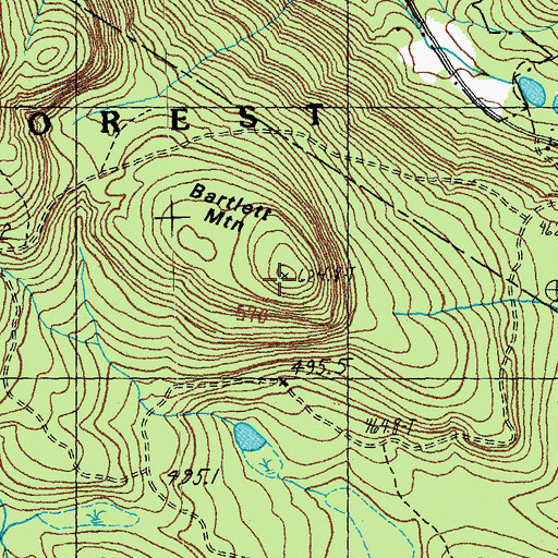 Topographic Map of Bartlett Mountain, VT