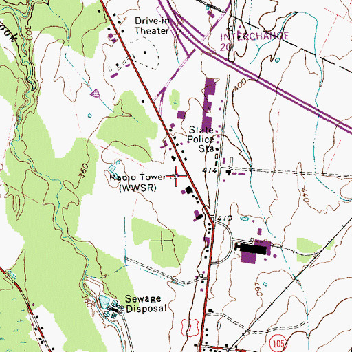 Topographic Map of WWSR-AM (Saint Albans), VT