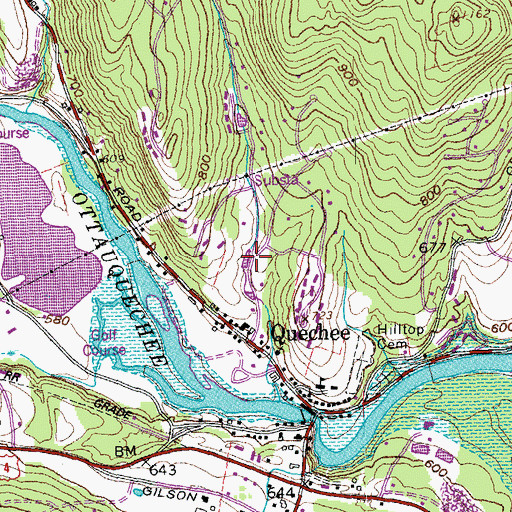 Topographic Map of R G Newsome Heliport, VT
