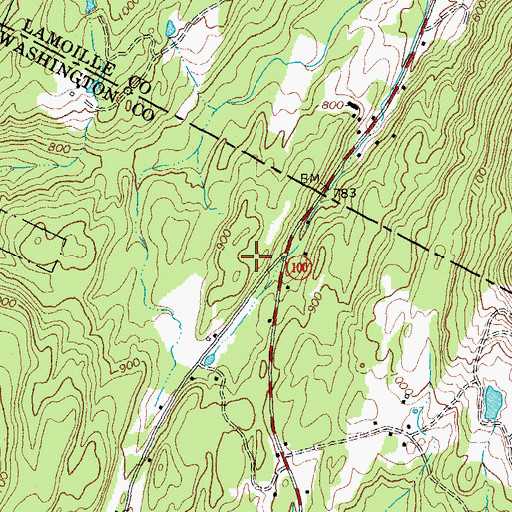 Topographic Map of WGLY-FM (Waterbury), VT