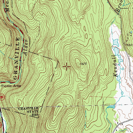 Topographic Map of Town of Granville, VT