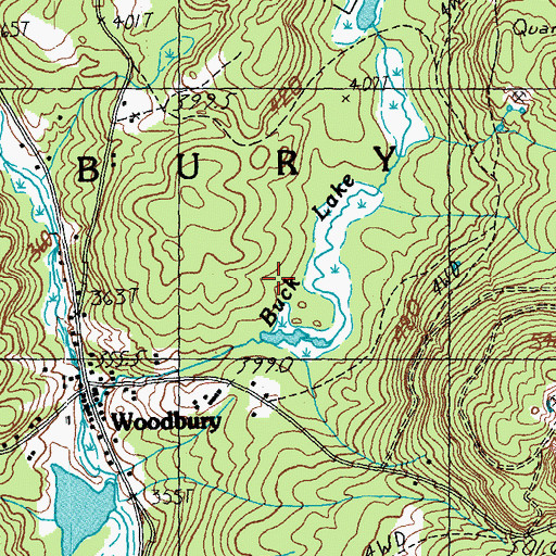 Topographic Map of Town of Woodbury, VT