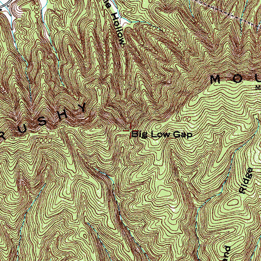 Topographic Map of Big Low Gap, VA
