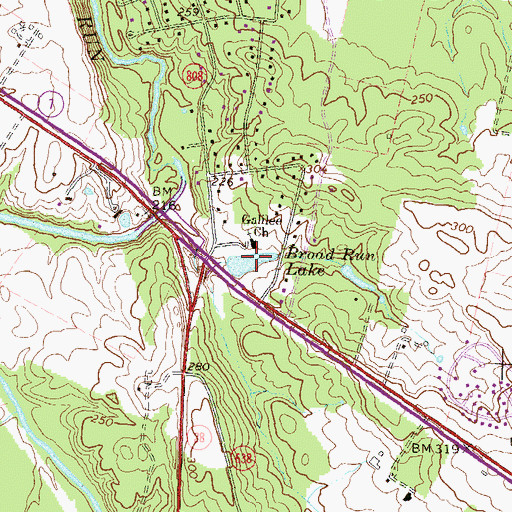 Topographic Map of Broad Run Lake, VA