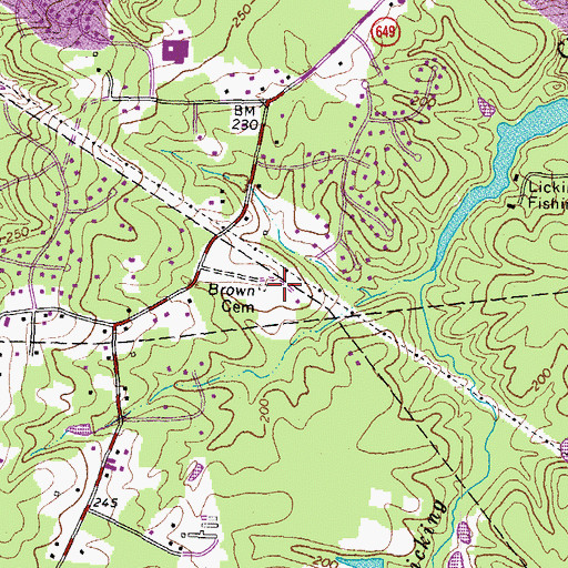 Topographic Map of Brown Cemetery, VA