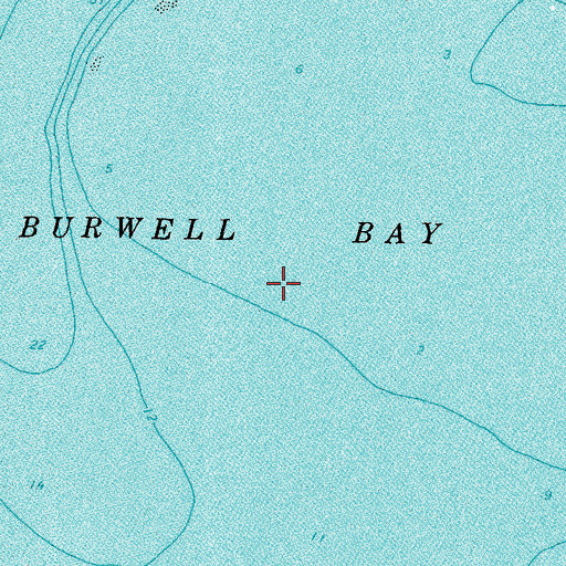 Topographic Map of Burwell Bay, VA