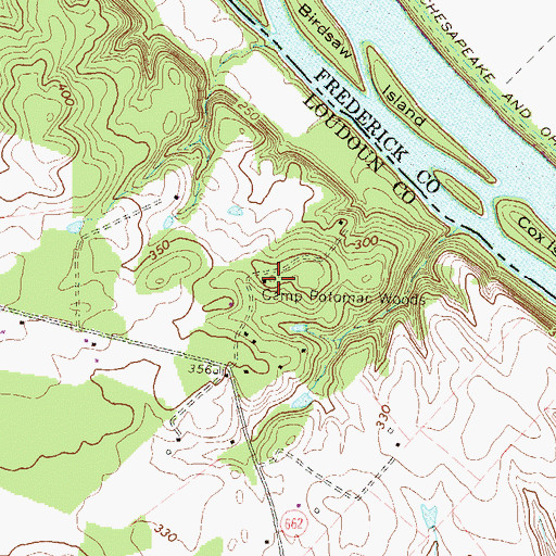 Topographic Map of Camp Potomac Woods, VA