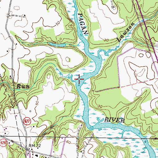 Topographic Map of Canal Run, VA