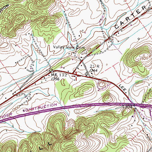 Topographic Map of Cane Creek School, VA