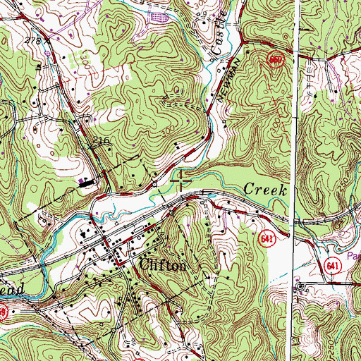 Topographic Map of Castle Creek, VA