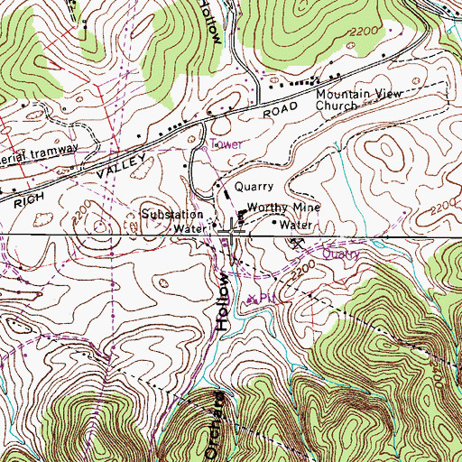 Topographic Map of Cherry Orchard Hollow, VA