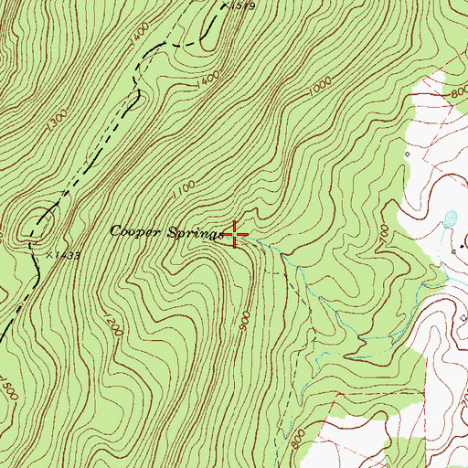 Topographic Map of Cooper Springs, VA