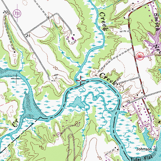 Topographic Map of Creer Creek, VA