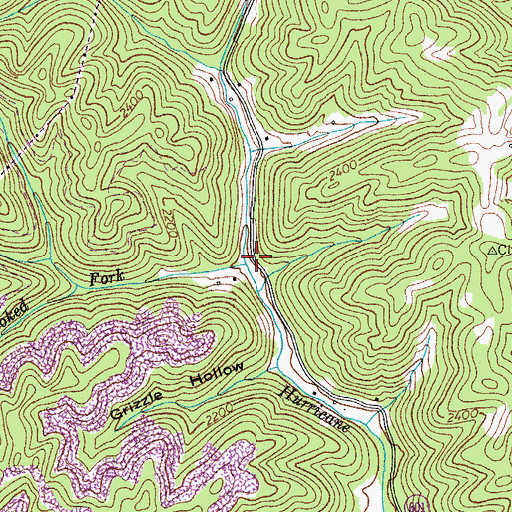 Topographic Map of Crooked Fork, VA