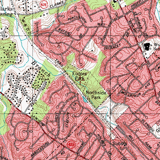 Topographic Map of Eudora Park, VA