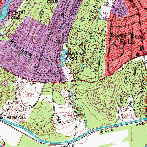 Topographic Map of Glenbrook Pond, VA