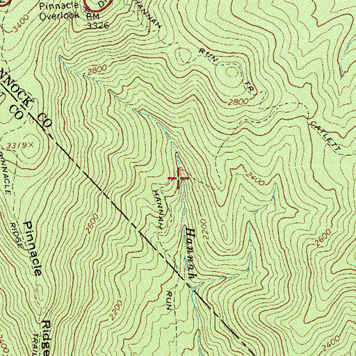 Topographic Map of Hannah Run Trail, VA