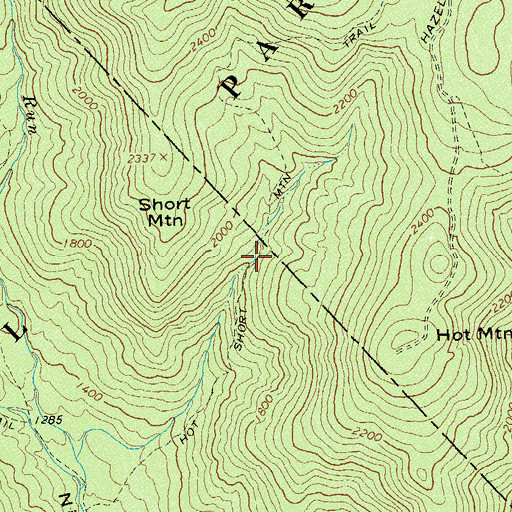 Topographic Map of Hot Short Mountain Trail, VA