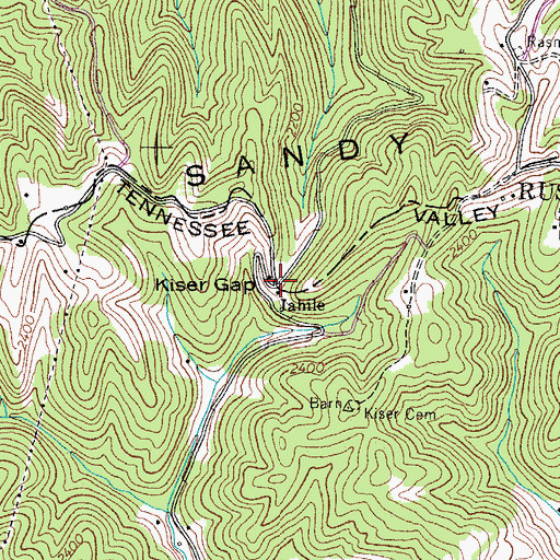 Topographic Map of Kiser Gap, VA