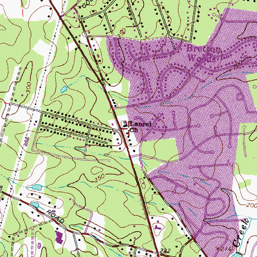 Topographic Map of Laurel Church, VA