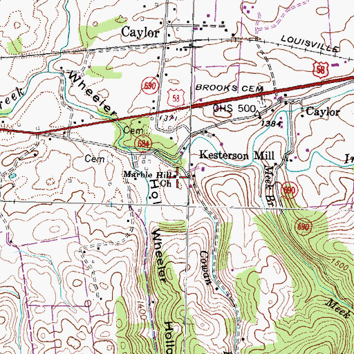 Topographic Map of Marble Hill Church, VA