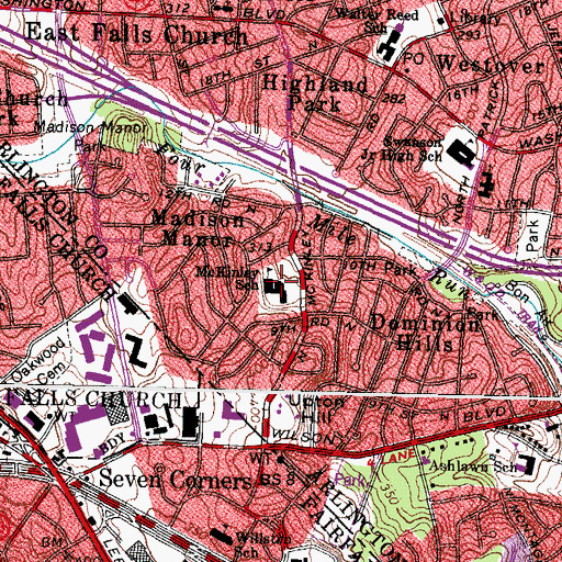 Topographic Map of McKinley Elementary School, VA
