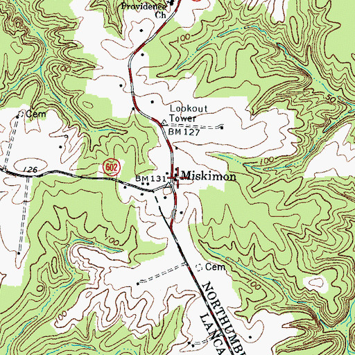 Topographic Map of Miskimon, VA