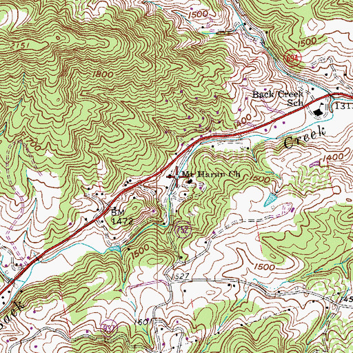 Topographic Map of Mount Haran Church, VA