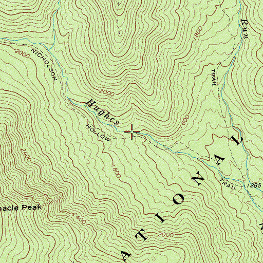 Topographic Map of Nicholson Hollow Trail, VA