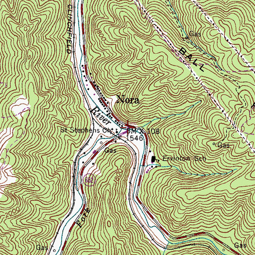 Topographic Map of Open Fork, VA